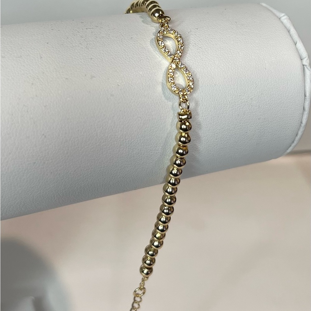 14k gold filled infinity bead bracelet